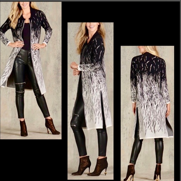 PLUS BLACK/WHITE OMBRE CARDIGAN - Picture 5 of 7